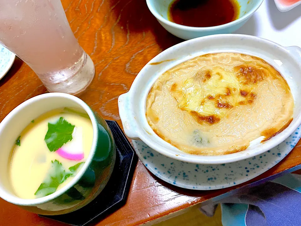 湯布院の旅館にて　茶碗蒸しとグラタン|Kouji  Kobayashiさん