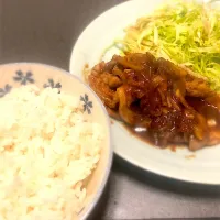 生姜焼き定食|ひちょさん