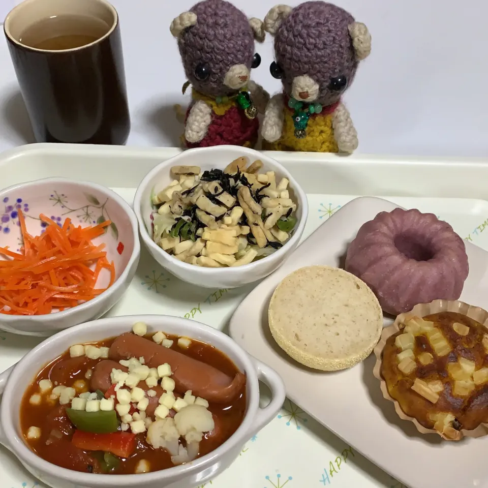 Snapdishの料理写真:朝ごぱん(・∀・)|chagashiさん