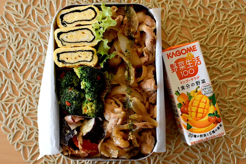 #娘弁当 #中学生弁当 #ソフトボール女子 #のっけ弁 #skater #1ℓ弁当 #生姜焼き弁当 #甘酒生姜焼き #腸活 #食トレ|dra-kichiさん