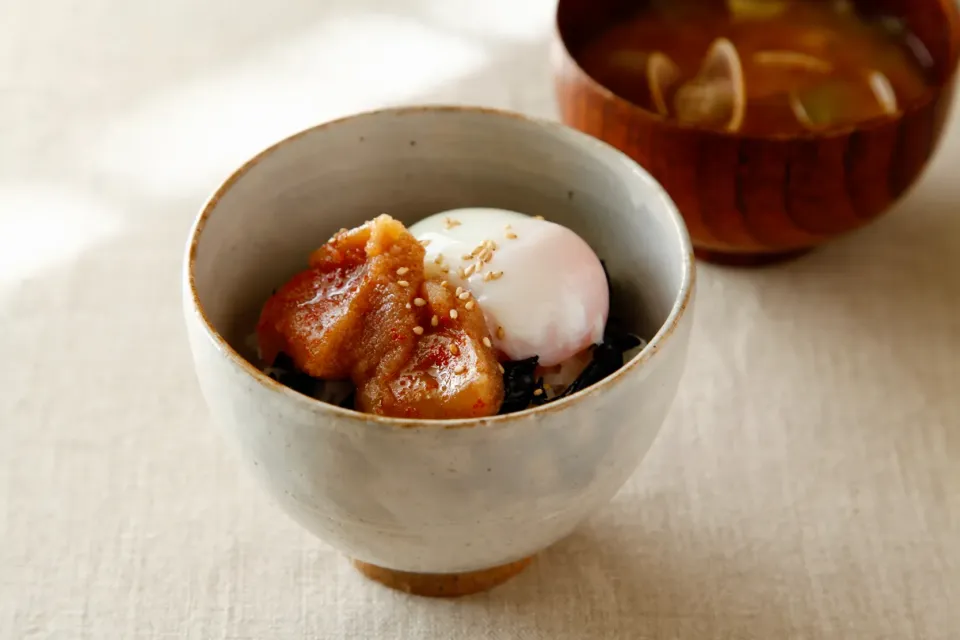 明太ごま油漬け丼　　　　　　　　Mentaiko sesame oil pickled rice bowl|マユマユさん