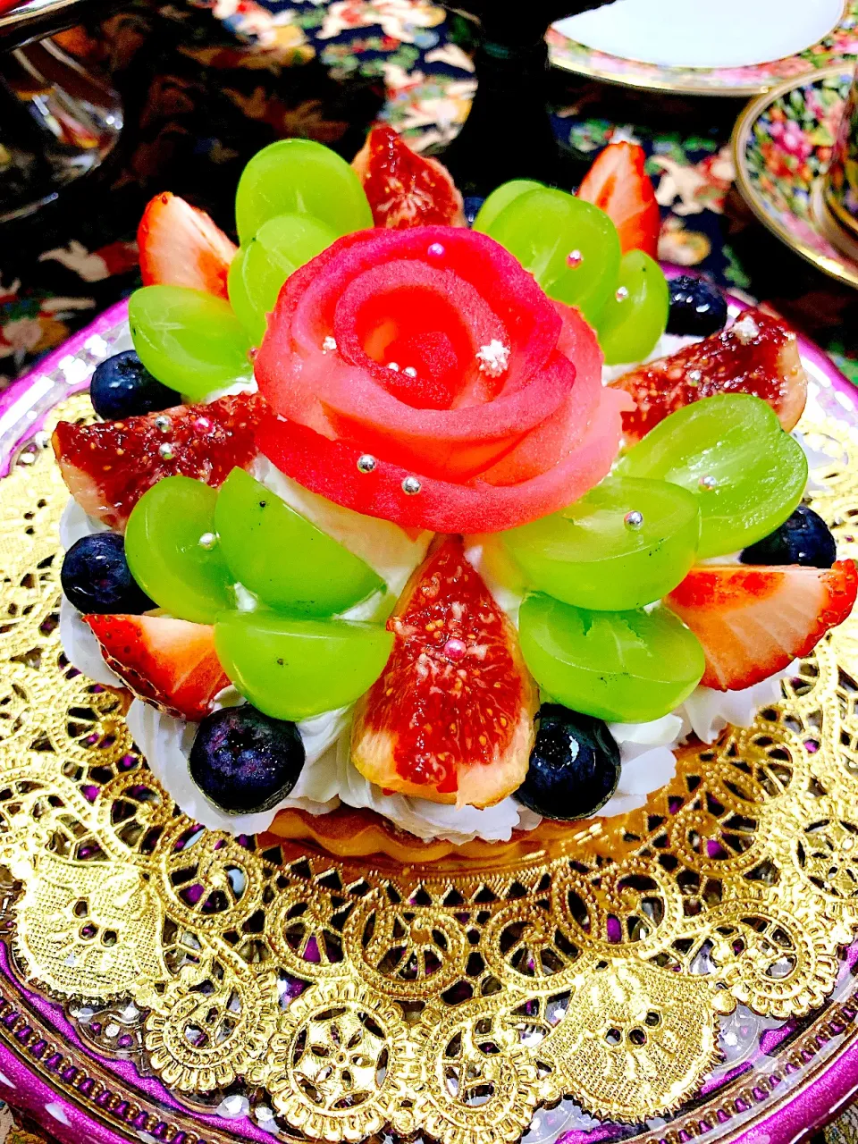 Snapdishの料理写真:#celebration #fruitstarte #お祝い　#結婚記念日　#anniversary #結婚一周年おめでとう|Blueberry🫐さん