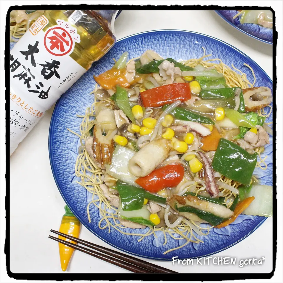 味の決め手は胡麻油‼️我が家の皿うどん🇨🇳﻿|gonta*さん