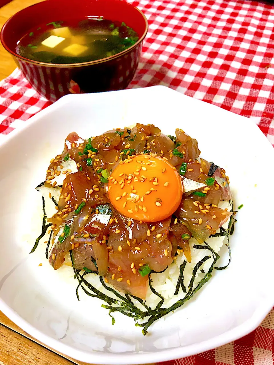 アジのユッケ丼〜♪|あんちゃんさん