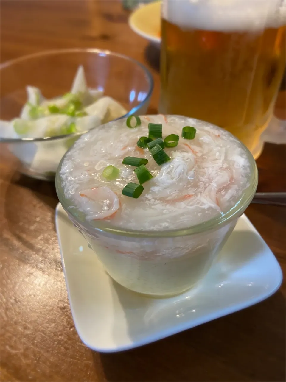 11/23の夕食　蕪塩揉みと茶碗蒸しで乾杯！|yoneさん