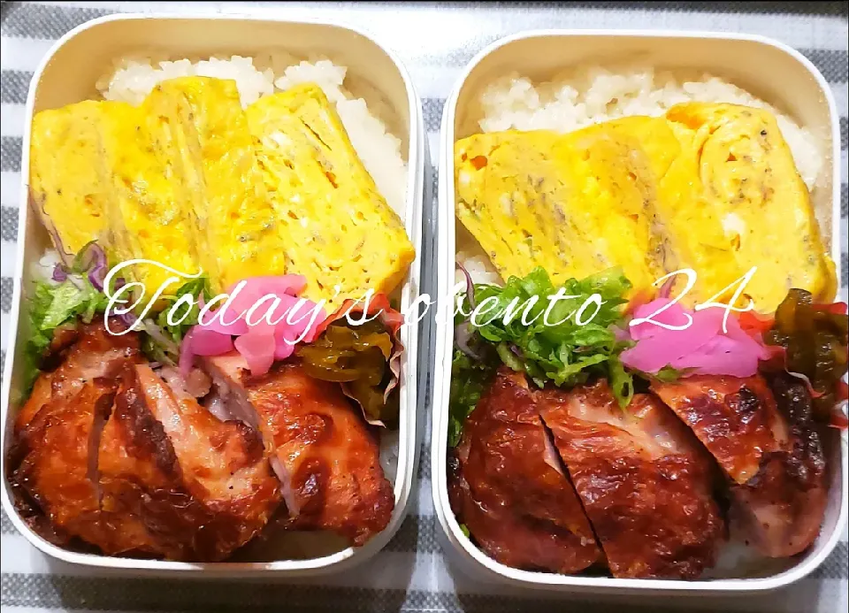 Snapdishの料理写真:わが家の働く男弁当
チキンステーキの卵焼き弁当|kimikimi❤kitchenさん