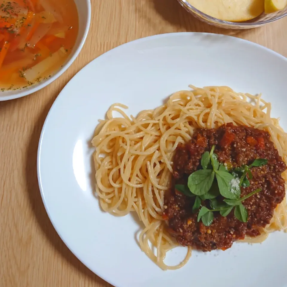 Snapdishの料理写真:大豆ミートソースパスタ|えりさん