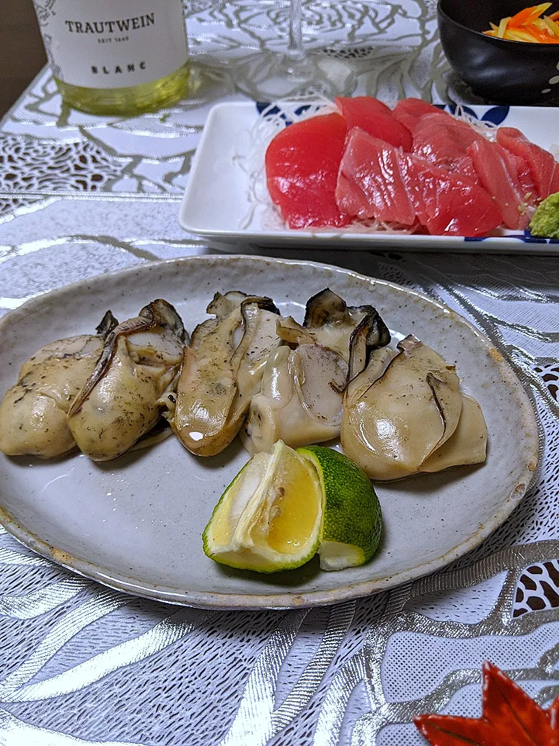 本マグロと炒り牡蠣
清酒だけの炒り牡蠣|ヒカリーさん