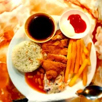 Snapdishの料理写真:CHICKEN CHOP WITH RICE
#MAT D WESTERN|Mohd Hadiさん