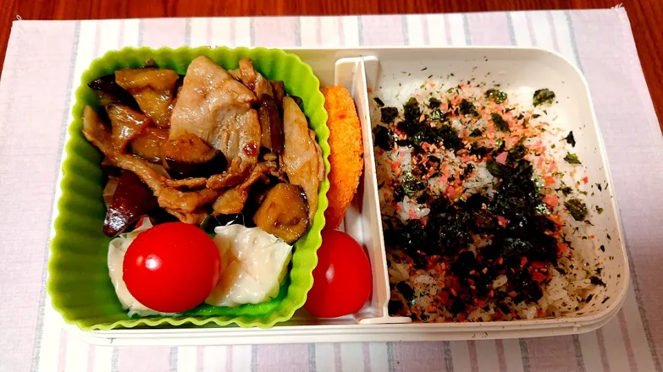 Snapdishの料理写真:なすと豚肉の味噌炒め❤️旦那さんお弁当🎵😊|かおるcitronさん