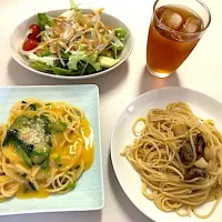 Snapdishの料理写真:カルボナーラとペペロンチーノ|柚子さん