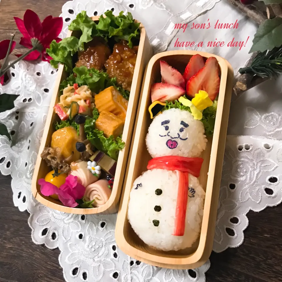 Snapdishの料理写真:おじ雪だるま弁当|kotokotoさん