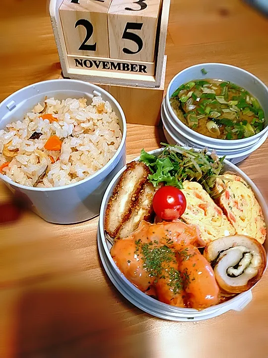 Snapdishの料理写真:11月25日😋夫弁当🍱|pinoさん