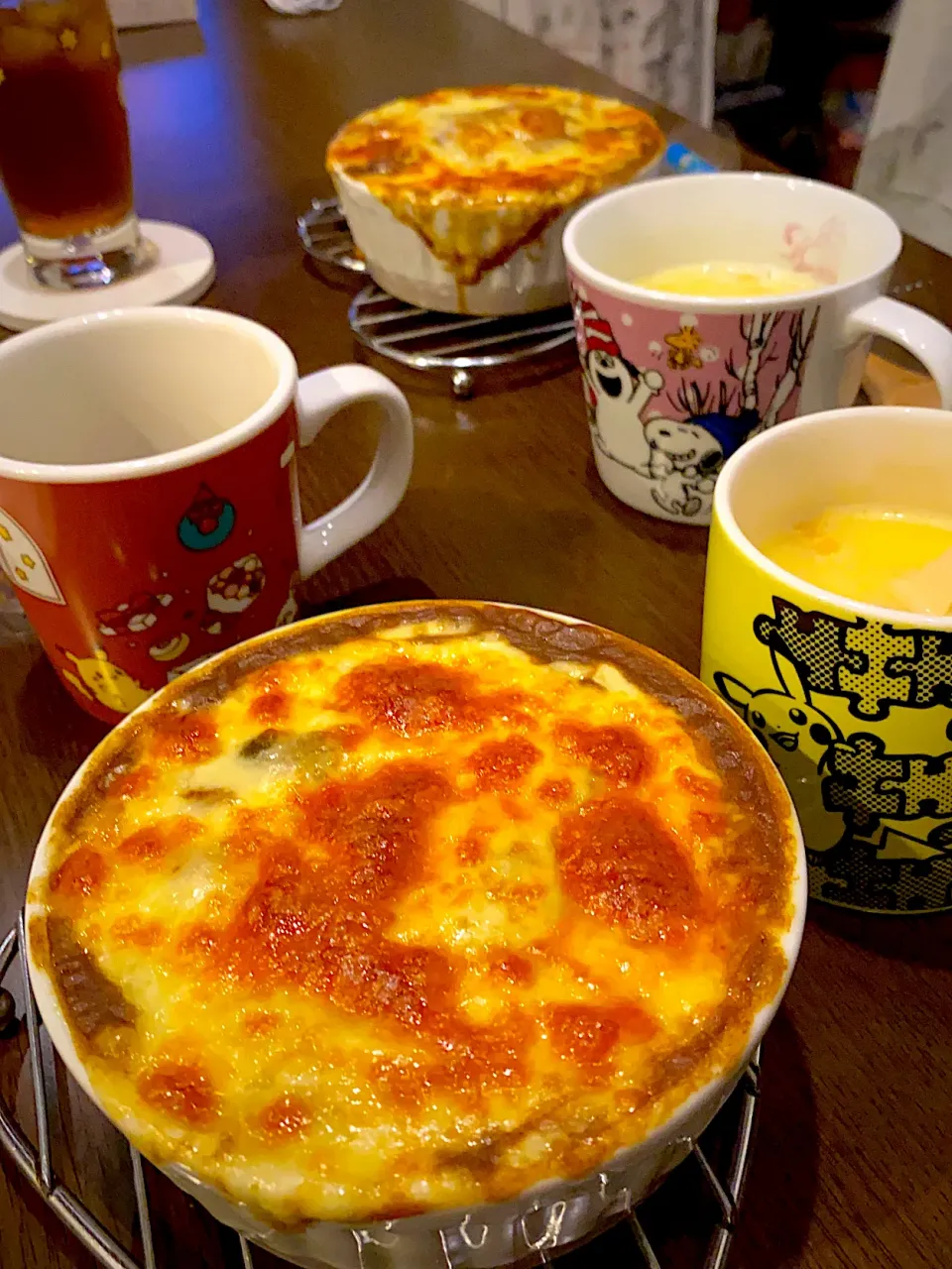 Snapdishの料理写真:カレードリア🥧　コーンスープ　アイスティー🍹|ch＊K*∀o(^^*)♪さん