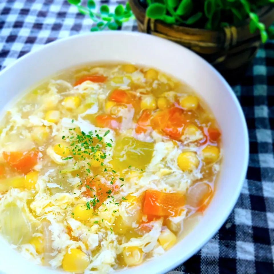 夕食の一品。とろみコーンたまごスープ|ぁゃ🍃さん