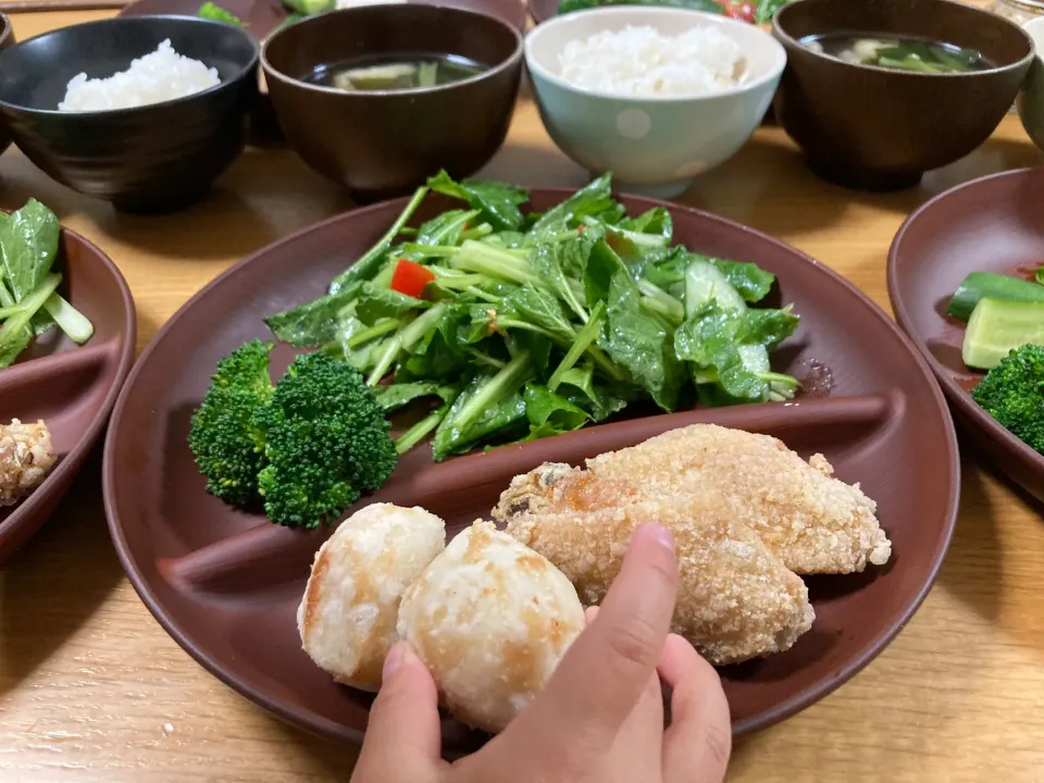 ＊手羽中の唐揚げ夕飯＊|＊抹茶＊さん