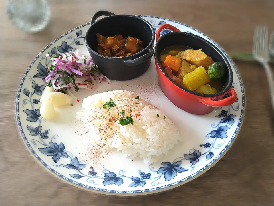 スープカレー&レンズ豆とかぼちゃカレー|古尾谷りかこさん