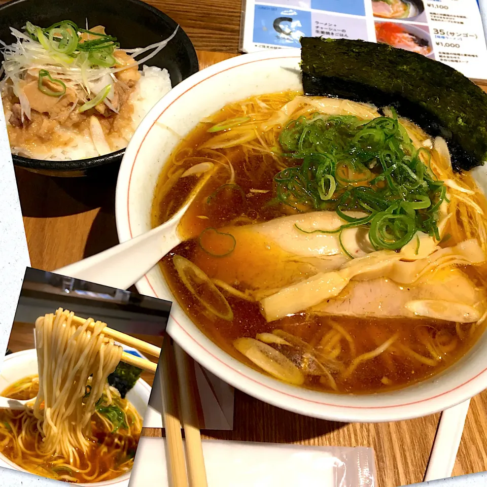 ロクハチ(醤油ラーメン)と生姜焼きご飯@月島ロック(月島)|yoooochanさん