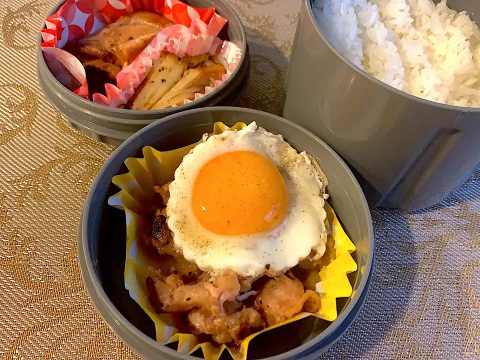 生姜焼きと豚味噌弁当|🍭よっぴさん