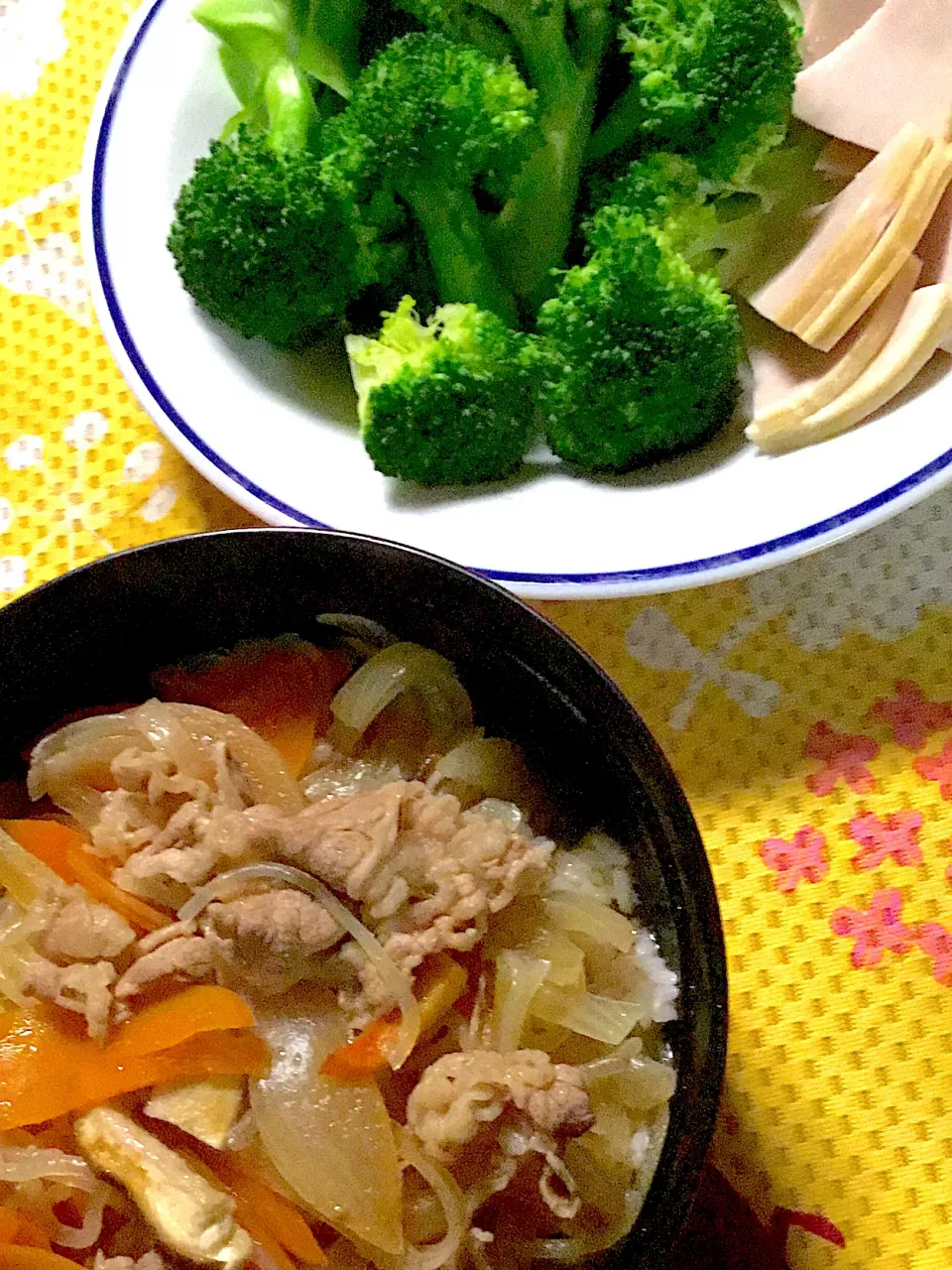 牛野菜丼　ブロッコリー🥦　ハム|掛谷節子さん