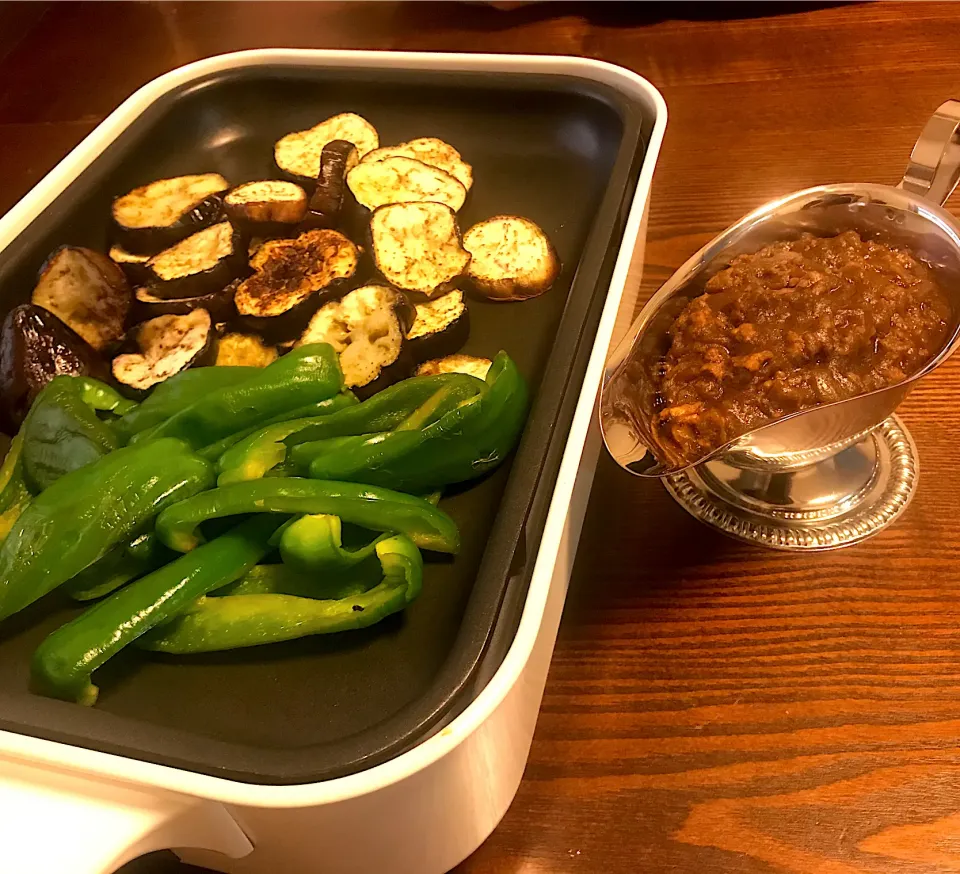 焼き野菜　キーマカレー添え|sanaeさん