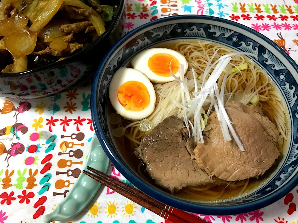 Snapdishの料理写真:自家製チャーシュー素麺&煮卵🤤|noeさん