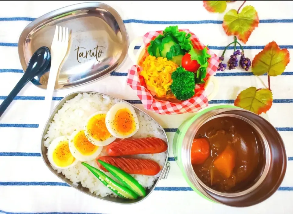 Snapdishの料理写真:カレー弁当😋🍛🍴|taruto⭐️さん