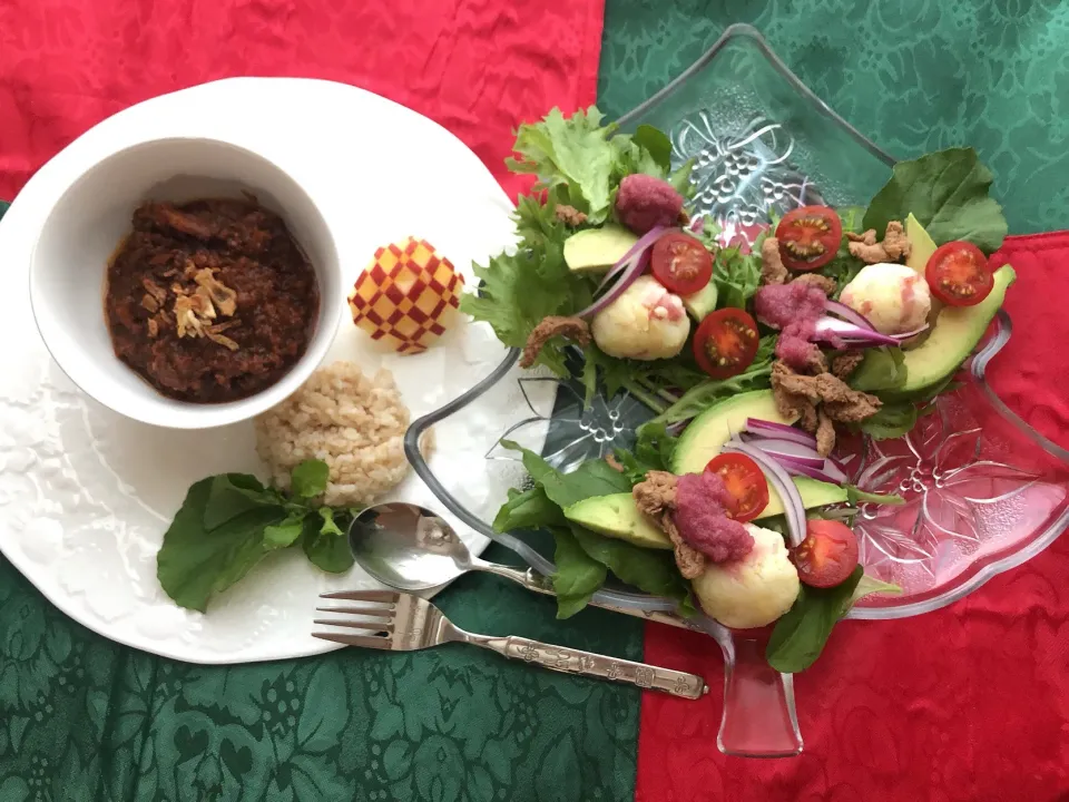 大豆のお肉でキーマカレー＆ツリーサラダ🥗|sana.ayaさん