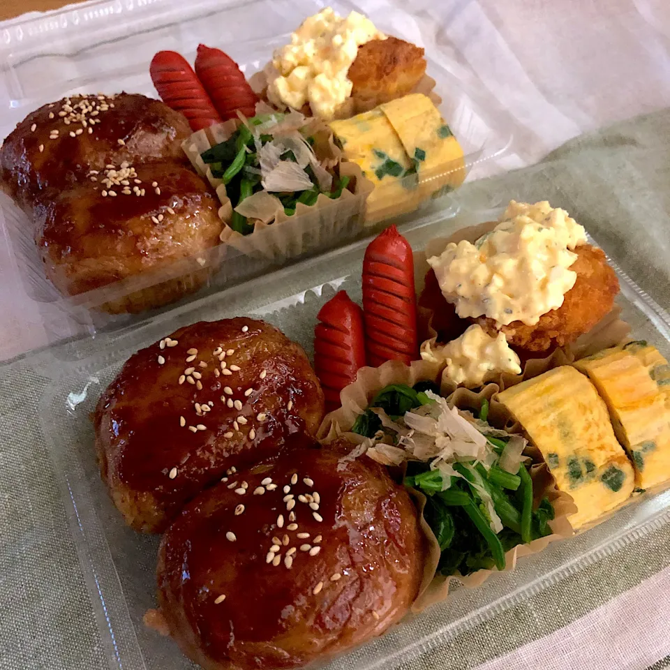 Snapdishの料理写真:肉巻きおにぎり弁当|あここさん