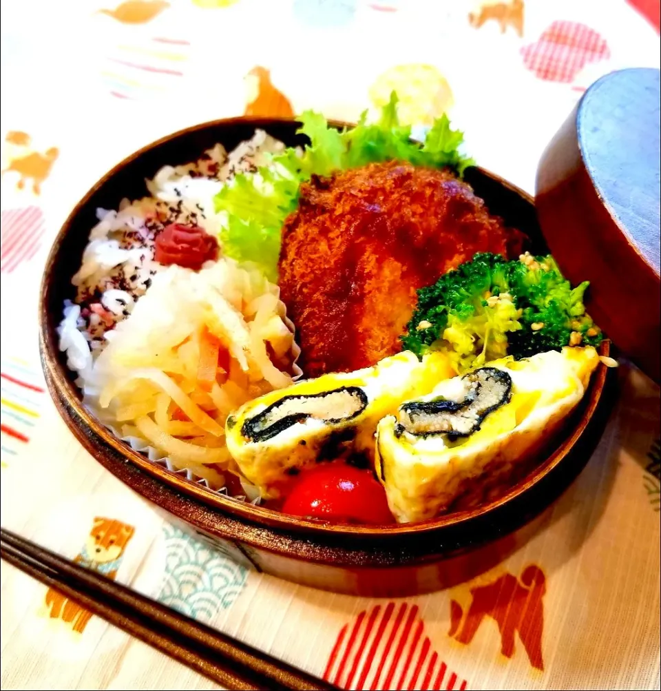 今日のお弁当🌱

メンチカツ
切干大根の煮物
たらこと海苔の卵焼き
ブロッコリーサラダ|sunnyさん