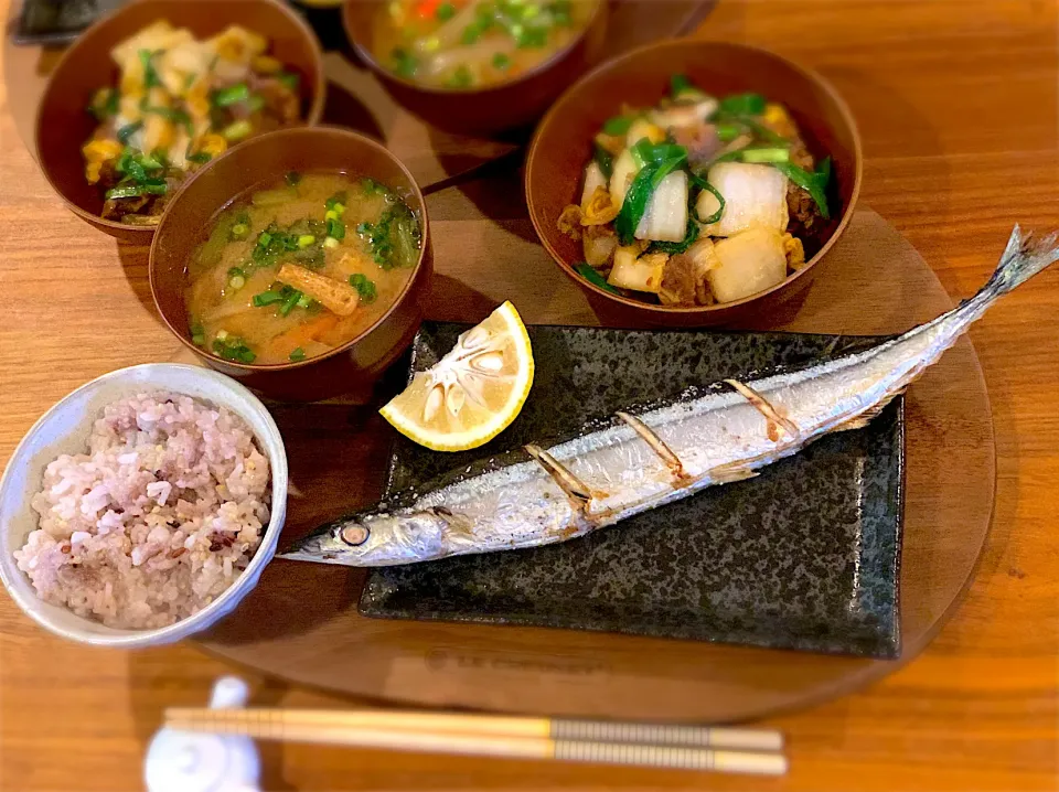 秋刀魚の塩焼き定食🐟|ふくすけ食堂さん