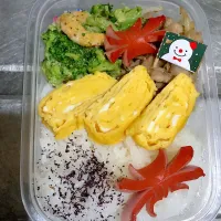 Snapdishの料理写真:海老マヨブロッコリーと、モヤシ焼肉のお弁当♪|こーやさん