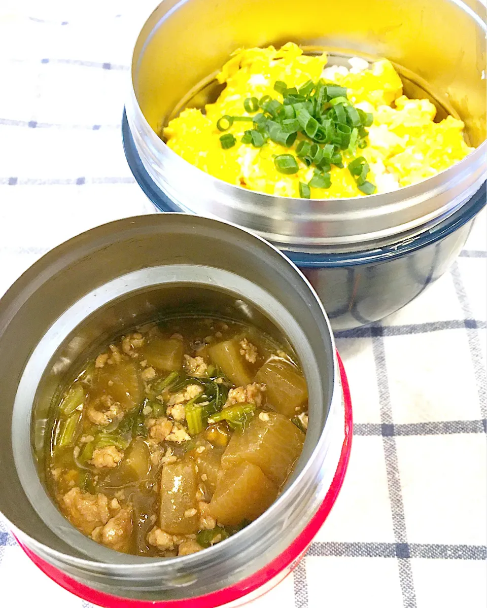 今日のパパ弁当はお大根と鶏そぼろ餡掛け丼♪|key♪さん