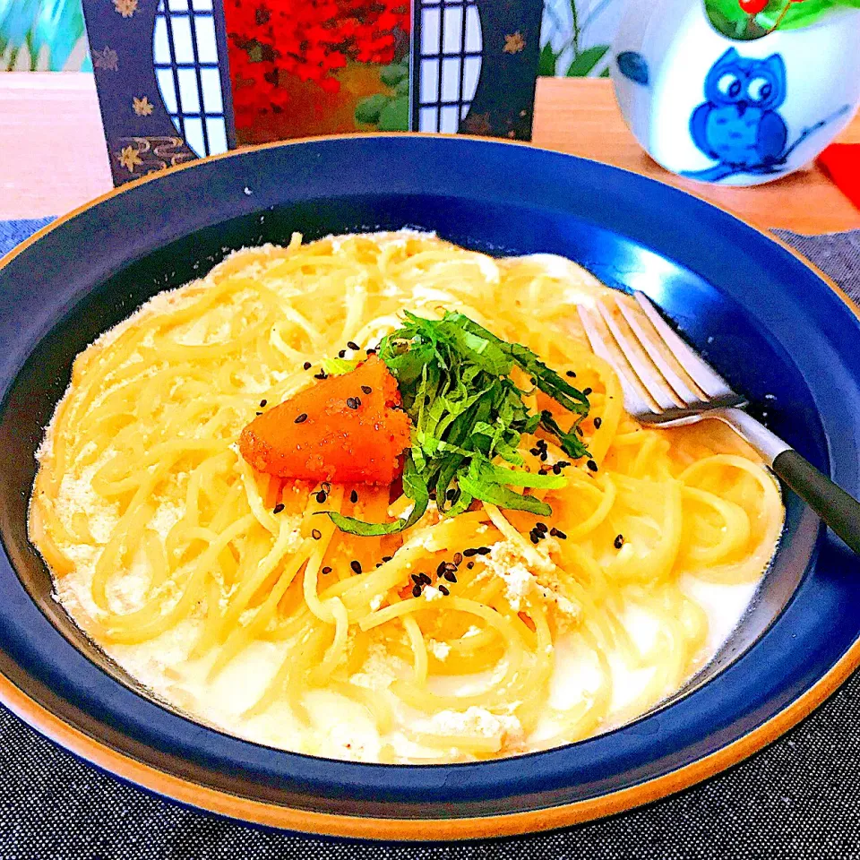 昼は🍝明太クリームパスタで決まり😋|Sの食卓さん