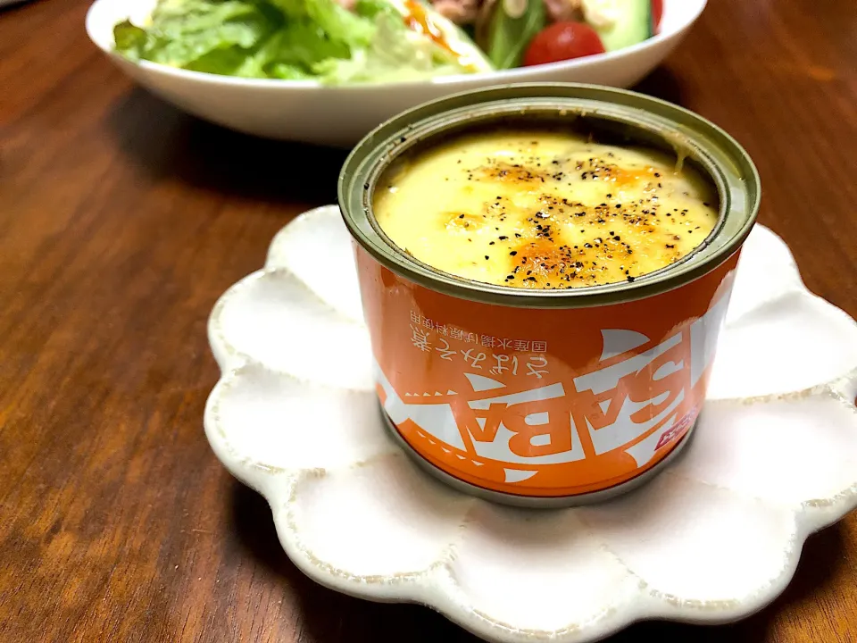 ⭐️12.1🌙夜おかず⭐️チーズ×マヨ×ブラックペッパーでトースターin！とろーりチーズサバ味噌缶♡|さとみさん