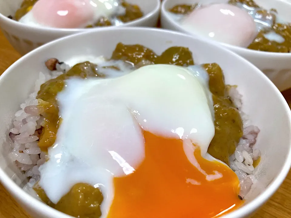 ＊里芋のベジカレー温玉乗せ夕飯＊|＊抹茶＊さん