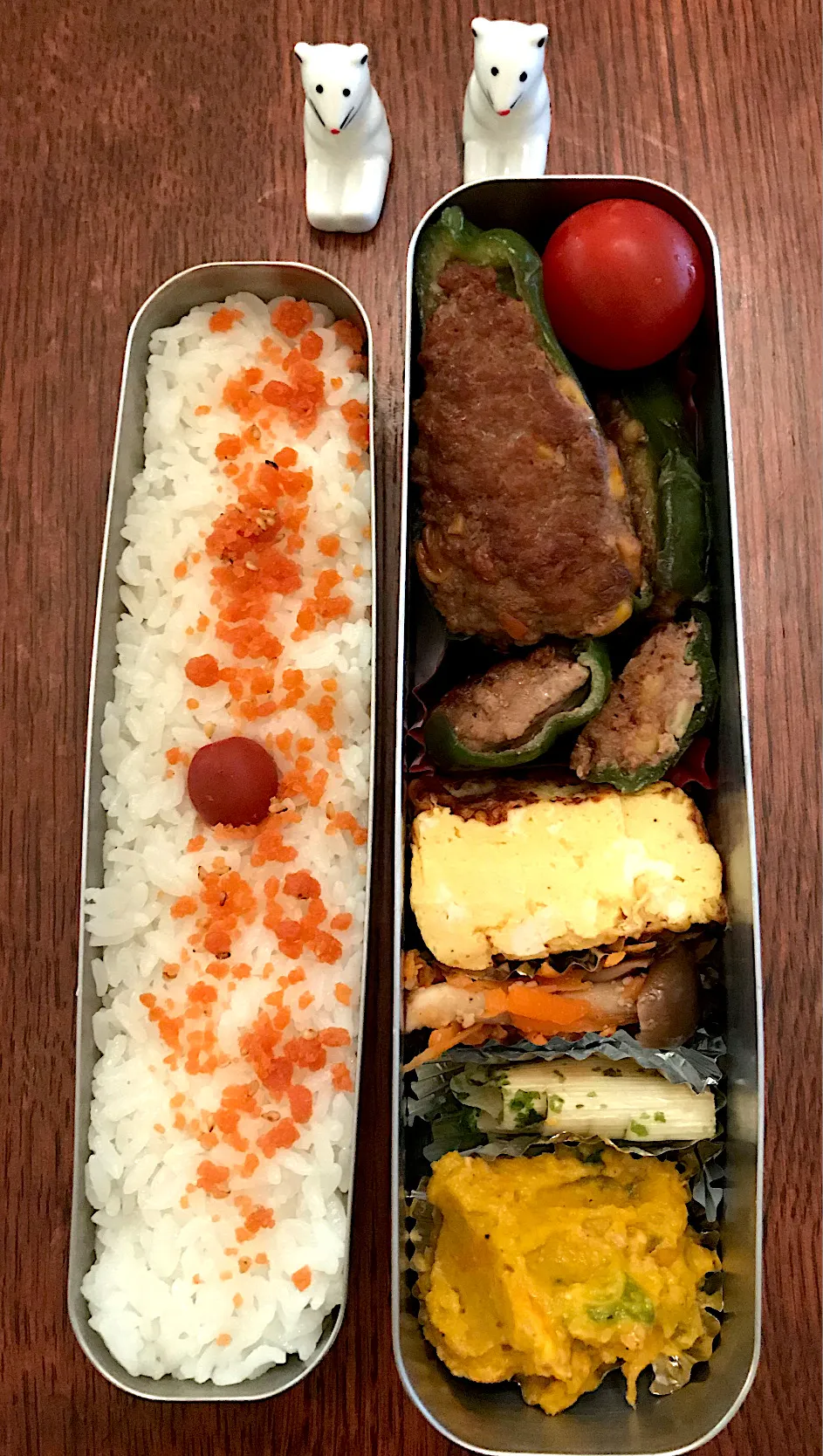 ランチ #お弁当  #お弁当記録  #ピーマンの肉詰め|小松菜さん