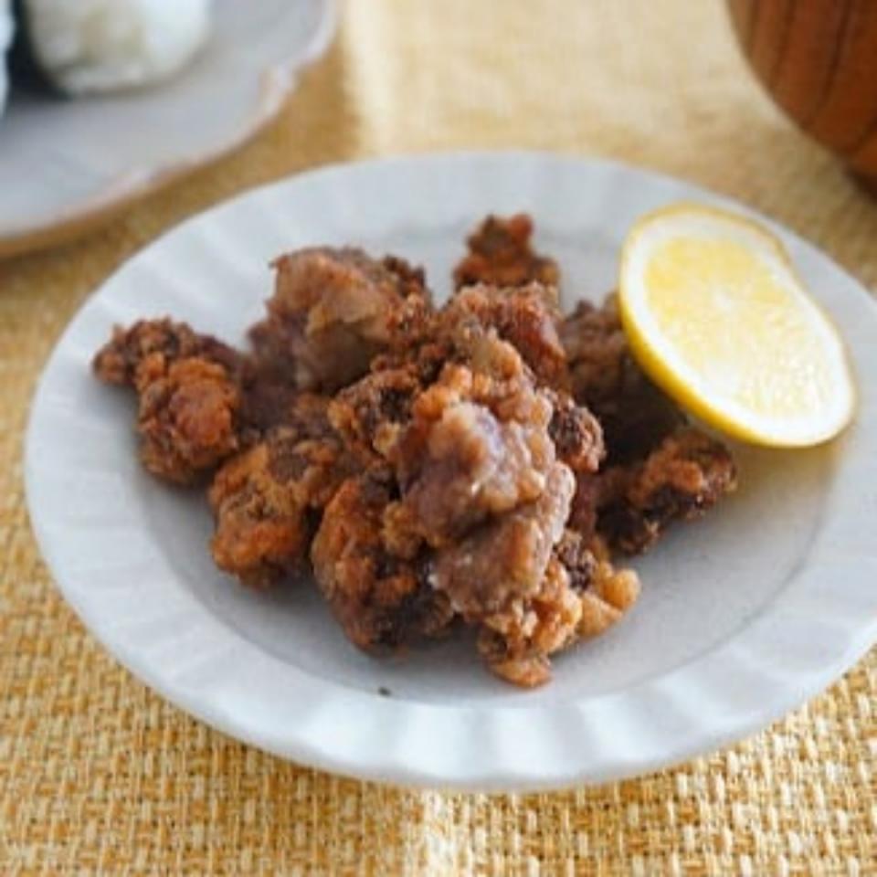 牡蠣だし醤油でエゾシカ肉の竜田揚げ