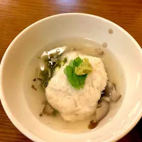 Snapdishの料理写真:朝ごはんには贅沢な豆腐と白身魚に山芋餡をかけたやつ。|shibakoさん