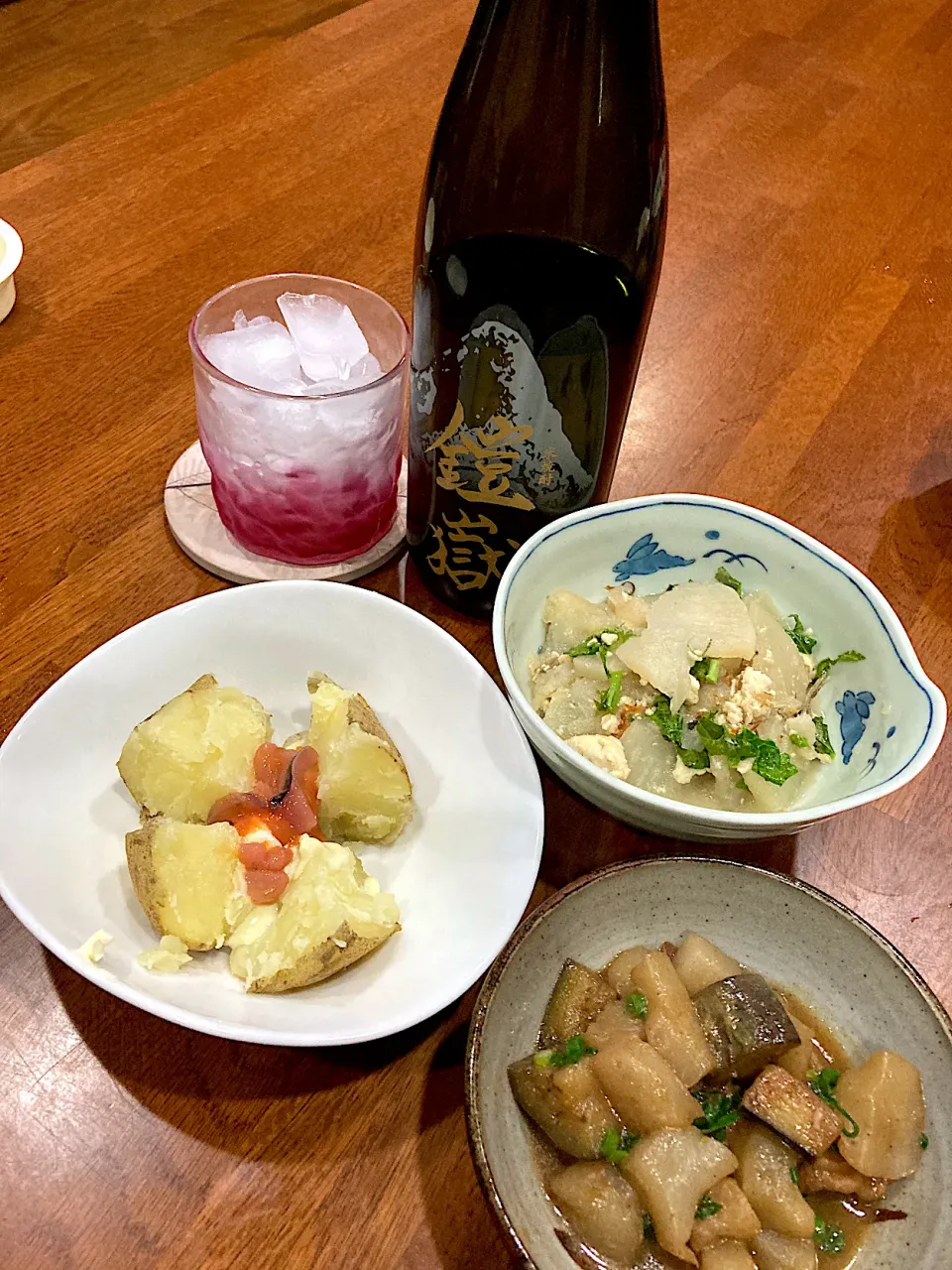 採れたて野菜の　おかずで一杯🥃|sakuramochiさん