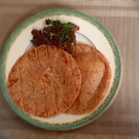 Snapdishの料理写真:Whole Wheat Paratha + Indonesian Chicken Curry (Chicken Rendang)|Syanthiさん