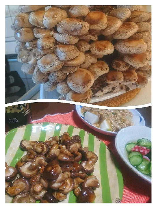 自家製  椎茸 三密すぎ～🍄

   椎茸バター醤油🍄
   蕪 中華餡掛け
   酢ダコ🐙|びせんさん