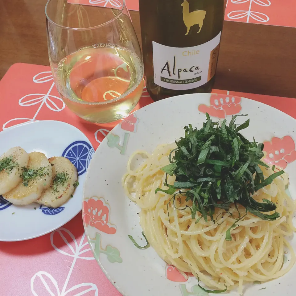 明太子パスタと長芋のガリマヨ醤油ソテー🥂|waiwaiさん