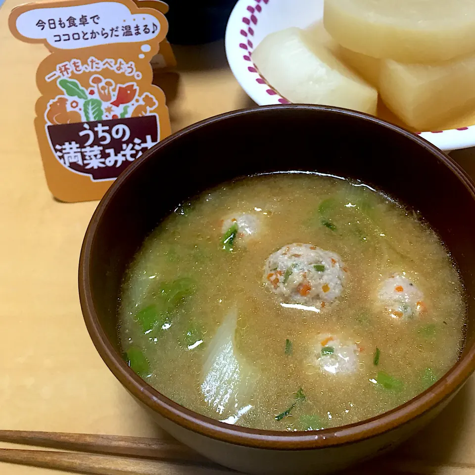 単身赴任中の男飯(うちの満菜みそ汁)|おおもりの星さん