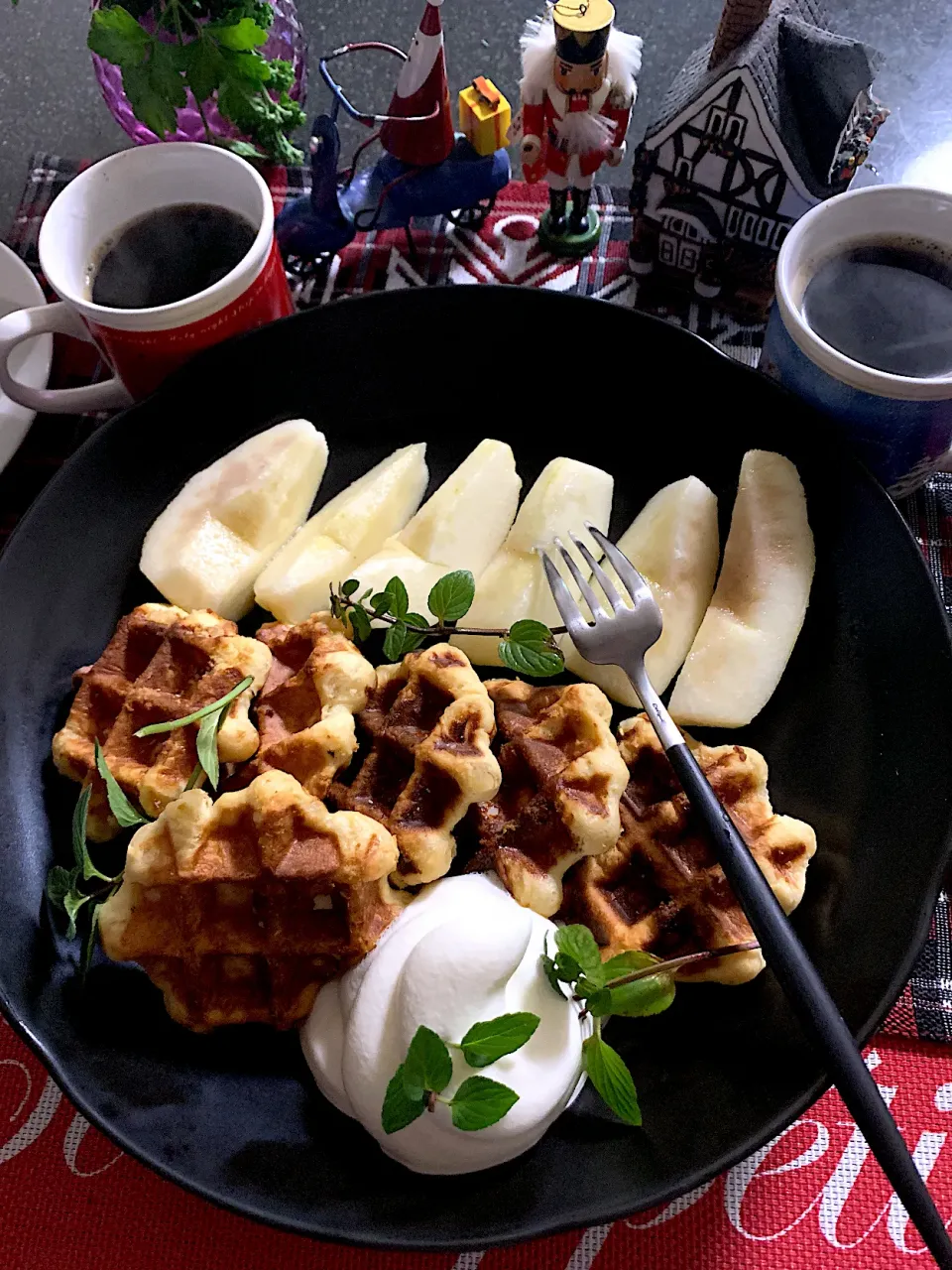 Snapdishの料理写真:sakurakoさんの手作りワッフル食べ尽くしました🙇‍♂️💕|シュトママさん