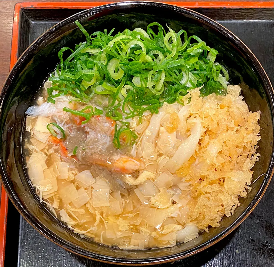 北海かにの湯葉玉あんかけうどん カニみそ入り|すくらんぶるえっぐさん