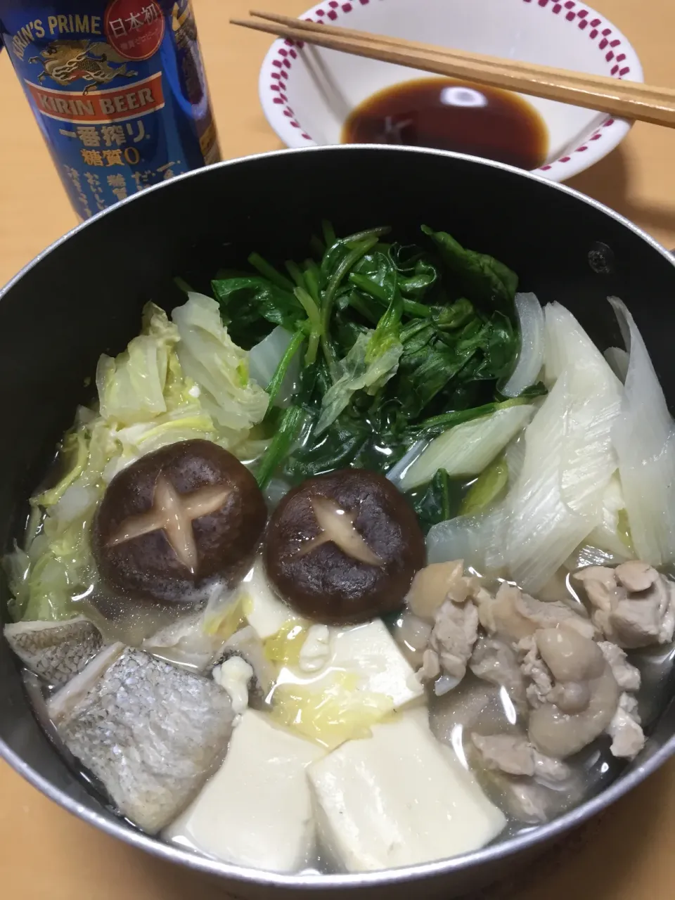 Snapdishの料理写真:単身赴任中の男飯(水炊き)|おおもりの星さん