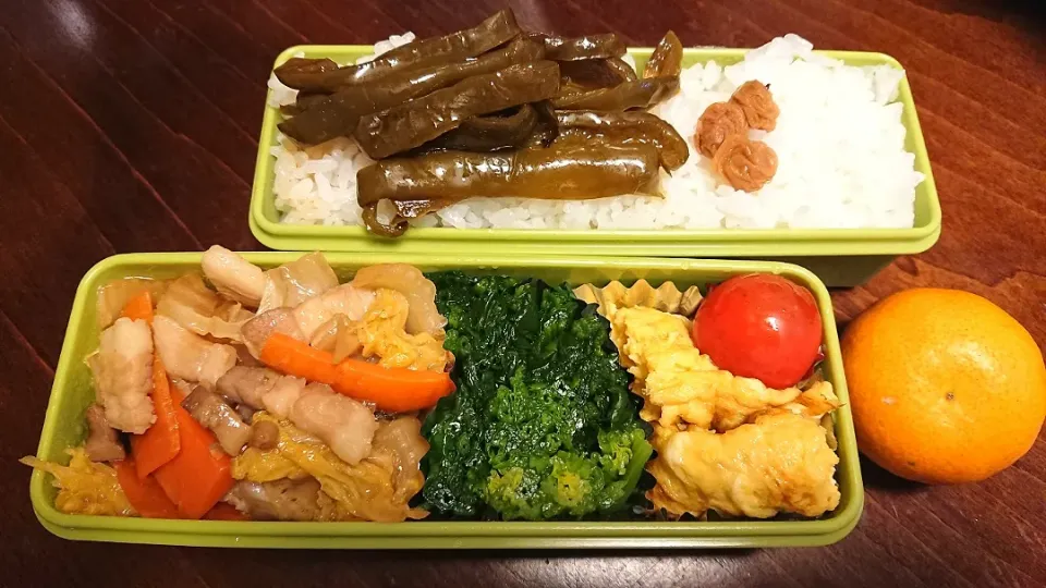 Snapdishの料理写真:塩豚と白菜炒め弁当|りょーさん