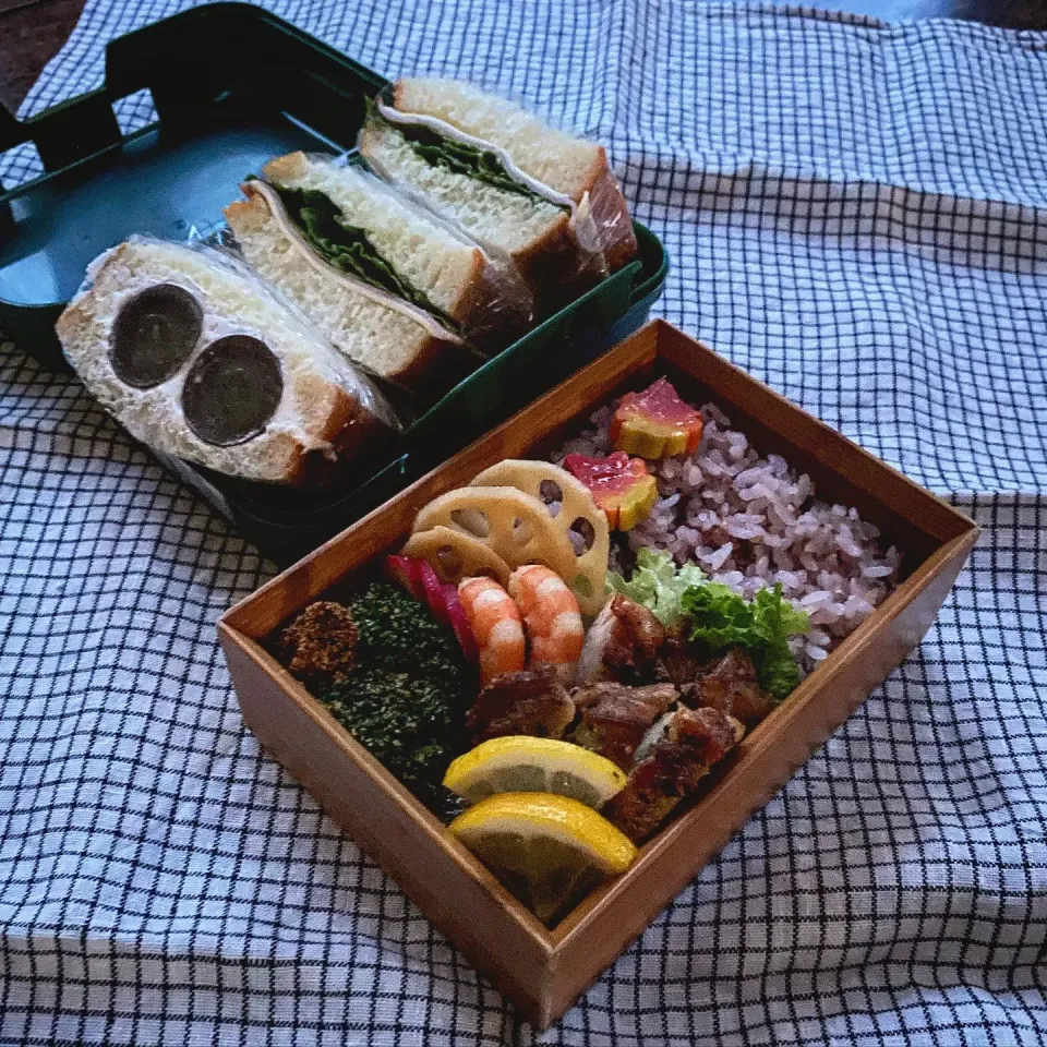 おじ弁…鶏肉のレモン🍋バジルソテー🌱お弁当💁🏻‍♀️|カンカンさん