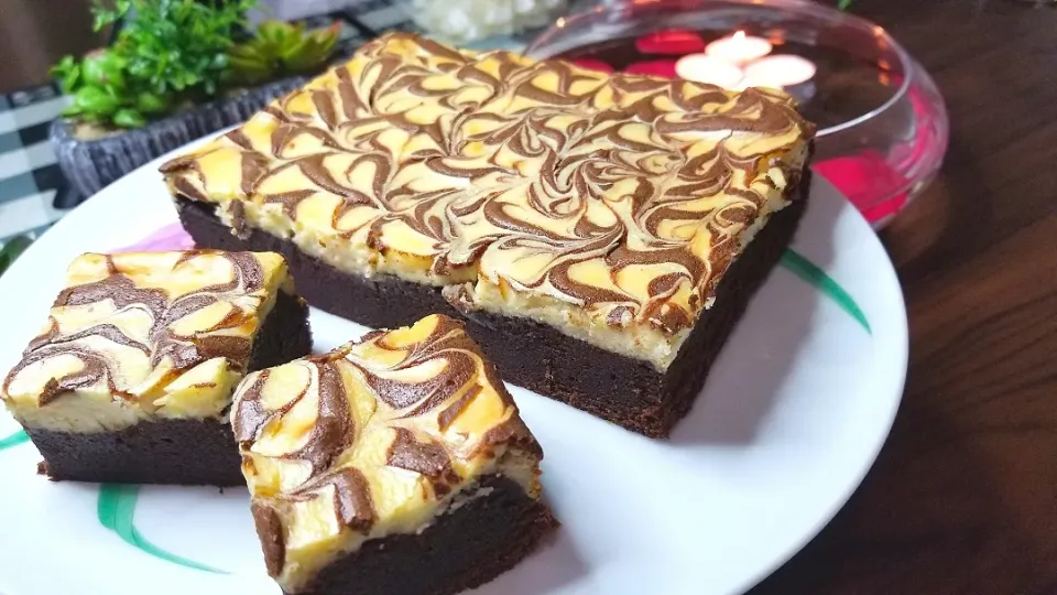 CHOCOLATE BROWNIES CHEESECAKE|Aroob Haiderさん